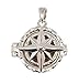 Stanley London Sterling Silver Compass Rose Locket with Working Compass (Personalized Locket No Chain)