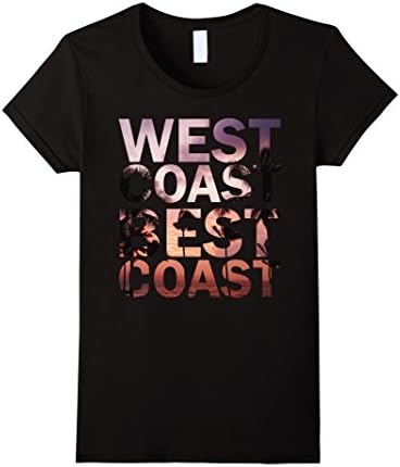 Womens West Coast Best Coast T Shirt Medium Black