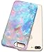 A-Focus Compatible with iPhone 7 Plus Case, iPhone 8 Plus Case Colorful, Frosted Slim Pink Blue Green Marble Series Anti-Finger Flexible TPU Case for iPhone 7 Plus 8 Plus 5.5 inch Matte Colorful