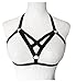 Jelinda Women Harness Elastic Cupless Cage Bra Hollow Out Strappy Crop Top (Black 1,One size)