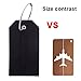 BlueCosto Luggage Tag Travel Accessories w/ Privacy Cover Steel Loops - Black, Pack of 2