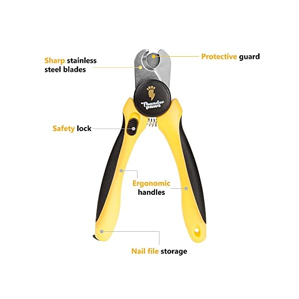 Professional-Grade-Dog-Nail-Clippers-by-Thunderpaws-with-Protective-Guard-Safety-Lock-and-Nail-File-Suitable-for-Medium-and-Large-Breeds Thunderpaws Professional-Grade Dog Nail Clippers with Protective Guard and Safety Lock (Medium to Large Breeds, Yellow)