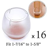LimBridge Chair Leg Wood Floor Protectors, Chair Feet Glides Furniture Carpet Saver, Silicone Caps with Felt Pads #2, Round Diameter 1-7/16