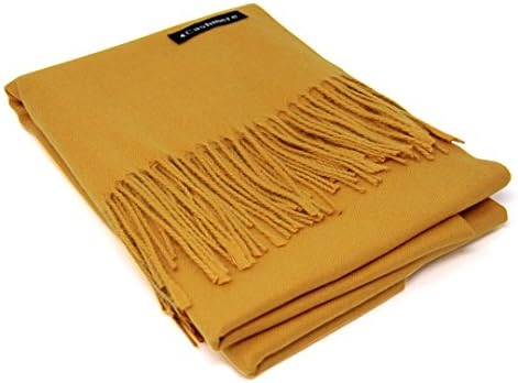 Yellow 100% Cashmere Scarf - Gift Box, Large Size, Removable Tag, Limited Availability