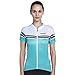 Womens Cycling Jersey Short Sleeve Ladies Bike Shirt Cycle Tops with Pockets Full-Zip Green