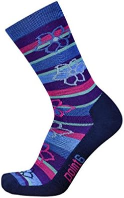 Point6 Women's Bolivian Stripe Extra Light Cushion 3/4 Crew Active Life Wool Sock