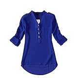 Coromose® Women V-neck Chiffon Long Sleeve Shirt Blouse