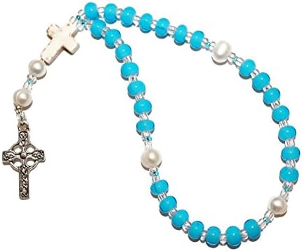 Anglican Rosary, Turquoise Native American Heart Beads, Celtic Cross