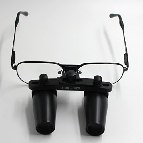 NORTHOPE Wide Angle High-Definition Dental Loupes L50K 4.0X 420mm Work Distance Keplerian Surgical Binocular Magnifier Medical Dental Loupes with Middle Nickel Alloy Frame