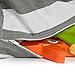 Best Stuffed Animal Storage Bean Bag Chair, Premium Cotton Canvas Toy Organizer for Kids Bedroom, Perfect Storage Solution for Plush Toys, Blankets, Towels & Clothes Grey/White Stripes By T-Bugs