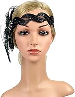 Zeeliy 1920s Headpiece Sequins Headband Great Gatsby Headdress