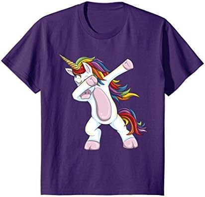 Kids Dabbing Unicorn Shirt - Funny Unicorn Dab Tshirt Gift 10 Purple