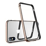 Humixx Aluminum TPU Hybrid Shockproof Bumper Case for iPhone Xs/iPhone X [Extre Series]-Gold