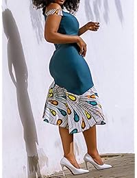 Verwin vestido de noche con estampado de hombros descubiertos, sirena, para mujer