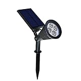 2-in-1 Adjustable Wall Landscape Solar Lights Outdoor Solar Spotlight with Automatic On/Off Sensor for Patio Lawn Garden