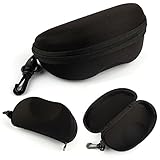 Kingfansion Portable Carabiner Eye Glasses Sunglasses Hard Case Protector Box Holder (Black)
