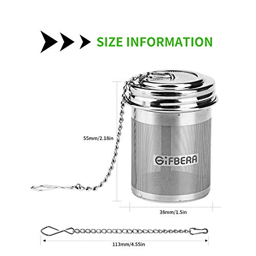 Gifbera Loose Leaf Tea Ball Infuser & Cooking Strainer 2 Pack Set, Stainless Steel Extra Fine Mesh Tea Infuser Diffuser with Chain Hook for Brewing Loose Leaf Tea, Spices & Seasonings