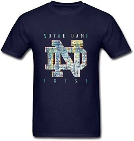 SiMaxq Special Taste Navy Notre Dame Irish Sport Team Short Sleeve T-shirts For Men X-Large