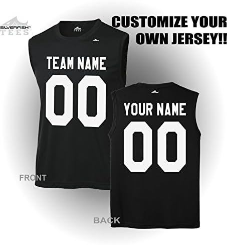Silverfish Tees Customized Sleeveless Jersey Your Team/Name/Number Personalized Sports T-Shirt