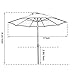 Blissun 9' Patio Umbrella Aluminum Semi-auto Autotilt and Crank Garden Parasol (Light Blue)