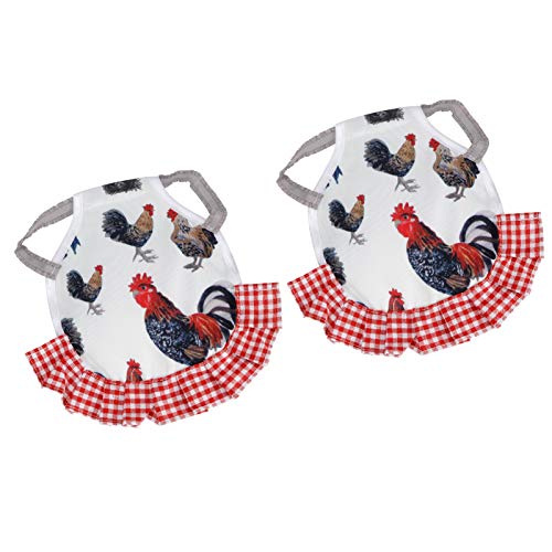 EVTSCAN 2 STK. Hühnersattel Hen Schürze Feather Fixer Wing Back Protector Hen Schürze mit elastischen Trägern(C) – Bild 6