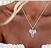 ZEALMER Vintage Silver Good Luck Elephant Owl Necklace Pendant Feathers Chain Tassel