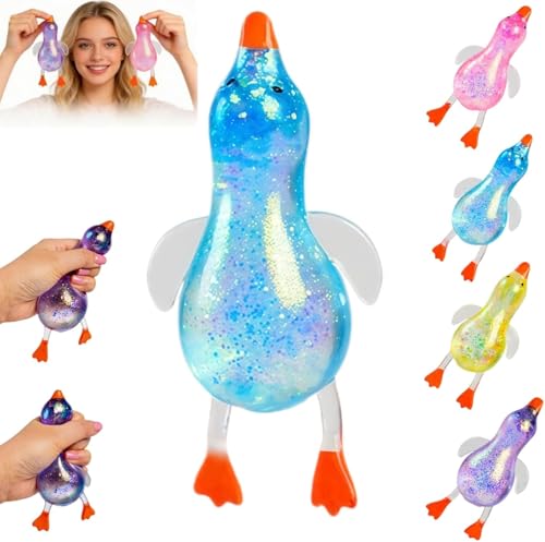 SLEEPHEAD®Cute Duck Squishy Stress Ball - Ultra Squishy Slow Rising Sensory Fidget Toy, Soft Moldable Gel Ball for Anxiety Relief, Calming Tool for Focus & Concentration, Fun Gift for Adults (Blue)