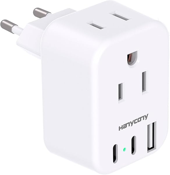 HANYCONY European Adapter with USB-C