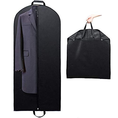 Titan Mall 54" Black Garment Bags Breathable Coat Cover Carrier Bag for Travel with Velcro & Handles, Pack of 1 - Thumbnail 6