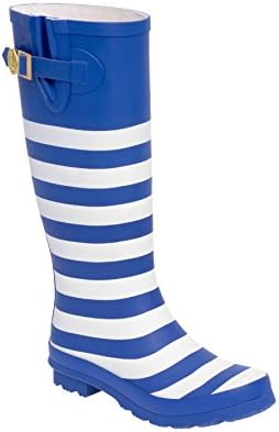 Royal Blue and White Rainboots