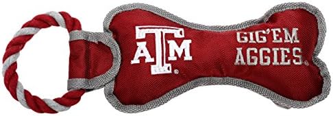 Pet Goods Manufacturing BONERP-306 NCAA Texas A&amp;M Aggies Bone with Rope Dog Toy