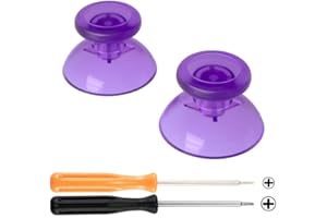 eXtremeRate Clear Atomic Purple Replacement 3D Joystick Thumbsticks, Analog Thumb Sticks with Cross Screwdriver for Nintendo 