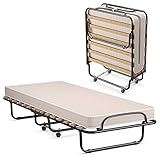 Giantex Folding Bed with Mattress, Rollaway Guest