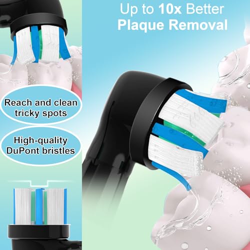 12 Pack iO Brush Heads Compatible with Oral B iO Toothbrush Head, Toothbrush Head for iO 2/3/4/5/6/7/8/9/10 Series Electric Toothbrushes, Gentle Yet Thorough Clean, Black