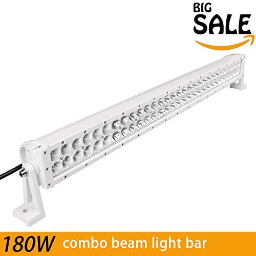 Led Light Bar, Phenas 32" 180W Flood Spot Combo Beam IP 67 Waterproof 9000LM for Off-road Vehicle, ATV, SUV, UTV, 4WD, Jeep, Boat- White, 2 Years Warranty