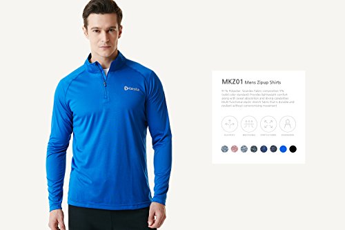 Tesla TM-MKZ02-SDR_2X-Large Men's 1/4 Zip Cool Dry Active Sporty Shirt MKZ02