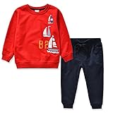 Miniowl Kids Boys Clothing Sets Ship Pattern Long Sleeve T-shirt Pants 2T-6T