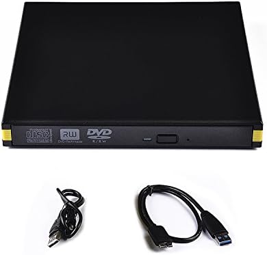 Hitechway USB 3.0 DVD Buner，High Speed DVD writer, external CD DVD driver Portable ROM with mini Disc support for Mac Pro ,desktop, laptop and notebook, PC / Computer (Yellow and Black)
