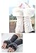 FUNOC Women Winter Knitted Fingerless Wrist Hand Warmer Faux Fur Gloves Mittens