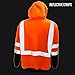 New York Hi-Viz Workwear H8311 Men's ANSI Class 3 High Visibility Class 3 Sweatshirt, Hooded Pullover, Knit Lining, Black Bottom (Orange, Large)