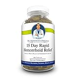 Dr. Frederick's 15 Day Rapid Hemorrhoid Relief - 180 Capsules - 100% Blond Psyllium Husk Powder - High Dose Fiber Supplement - Reduce Bleeding, Itching, Pain, & Strain.