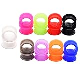Longbeauty 9 Pair Silicone Ear Skins Gauges Plugs Expander Tunnels-Soft Flesh Tunnels 20MM 9 Colors