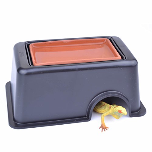 pranovo Reptile Hide Cave Box Humidifier Caves Water Supply Hideout with Sink Basin for Small Reptile Lizard Spider Snake Turtle Amphibian - Thumbnail 5
