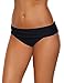 GRAPENT Women's Ruched Waistband Moderate Bikini Bottom Swimming Swimsuit Shorts Black Size Large (fit US 12-US 14)