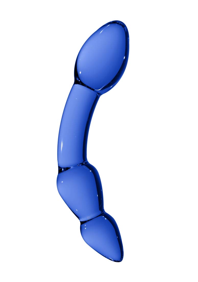 Chrystalino Glass Dildo Dong Superior Buttplug, Blue
