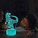 LED Dinosaur Night Light, Woffice 3D Illusion Touch &Remote Control Desk Lamp with Outlet Adapter, 16 Colors and 3 Color Change Modes, Best Birthday Christmas Gifts Toys for Kids Boys Girls