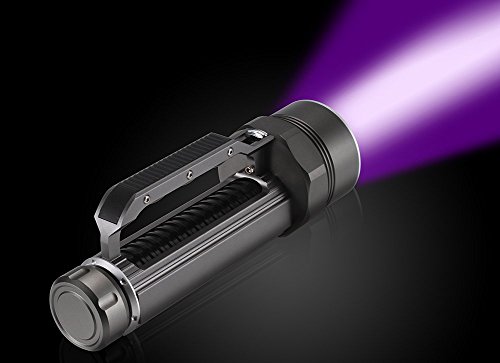 YDP-SPORT Powerful 395nm UV Diving Flashlight Diving Light Underwater 100 Meter Amber Search Lamp Night expedition lamp UV Light,Scorpion search Lamp Batteries Charger Included