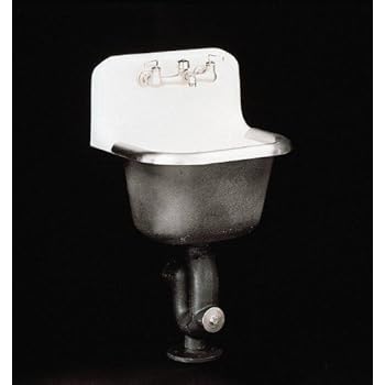 American Standard 7692.008.020 Lakewell Cast Iron Wall Mounted Service Sink with Drilled Back 2 ...