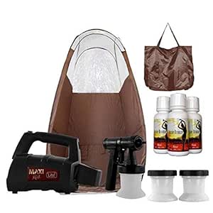 MaxiMist Lite Plus HVLP Sunless Spray Tanning KIT, Tent Machine Airbrush Tan Maximist BRWN