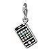SilberDream Charm smartphone black enameled white zirconia 925 Sterling Silver Pendant FC821S